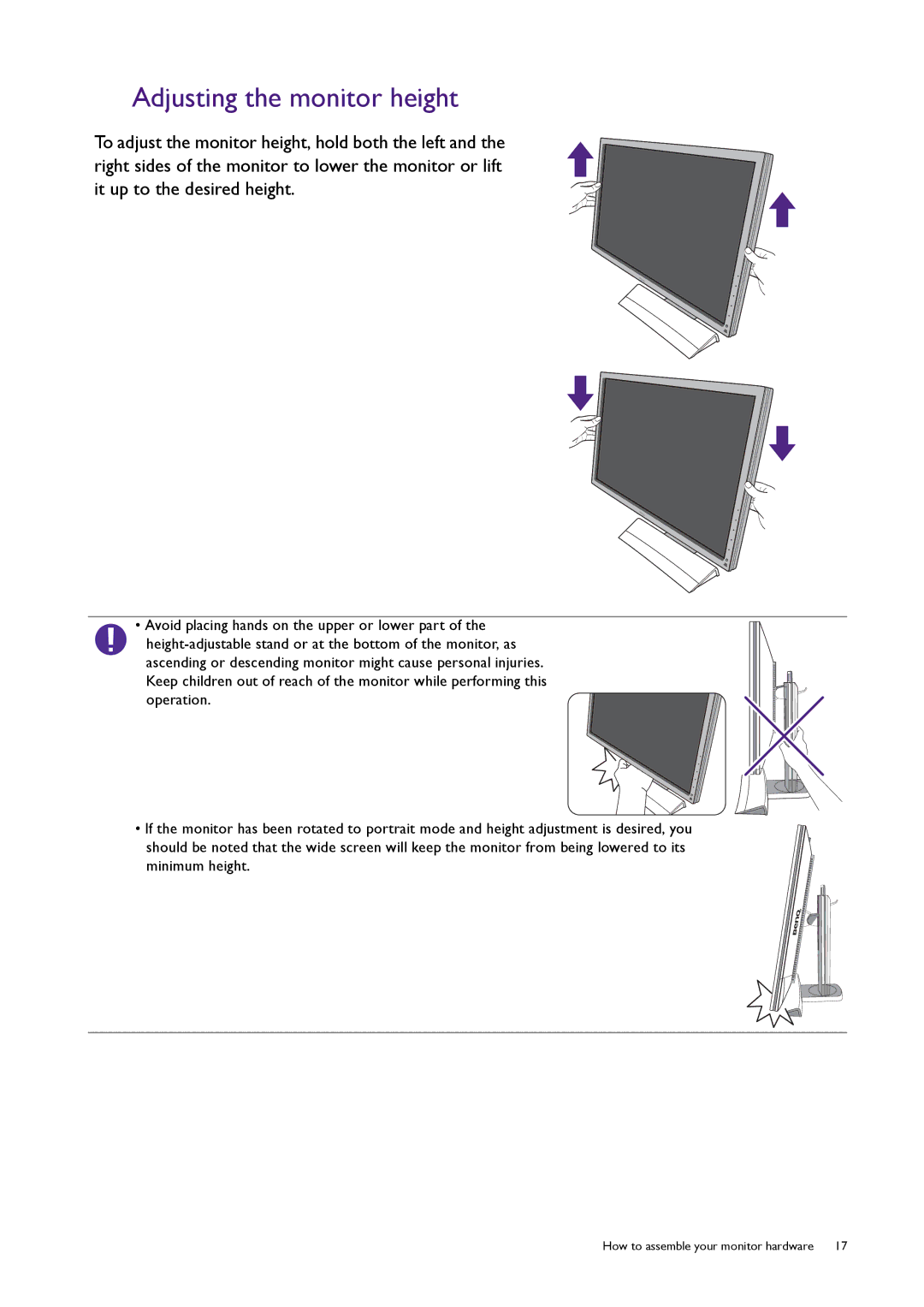 BenQ XL2420T / XL2420TX user manual Adjusting the monitor height 