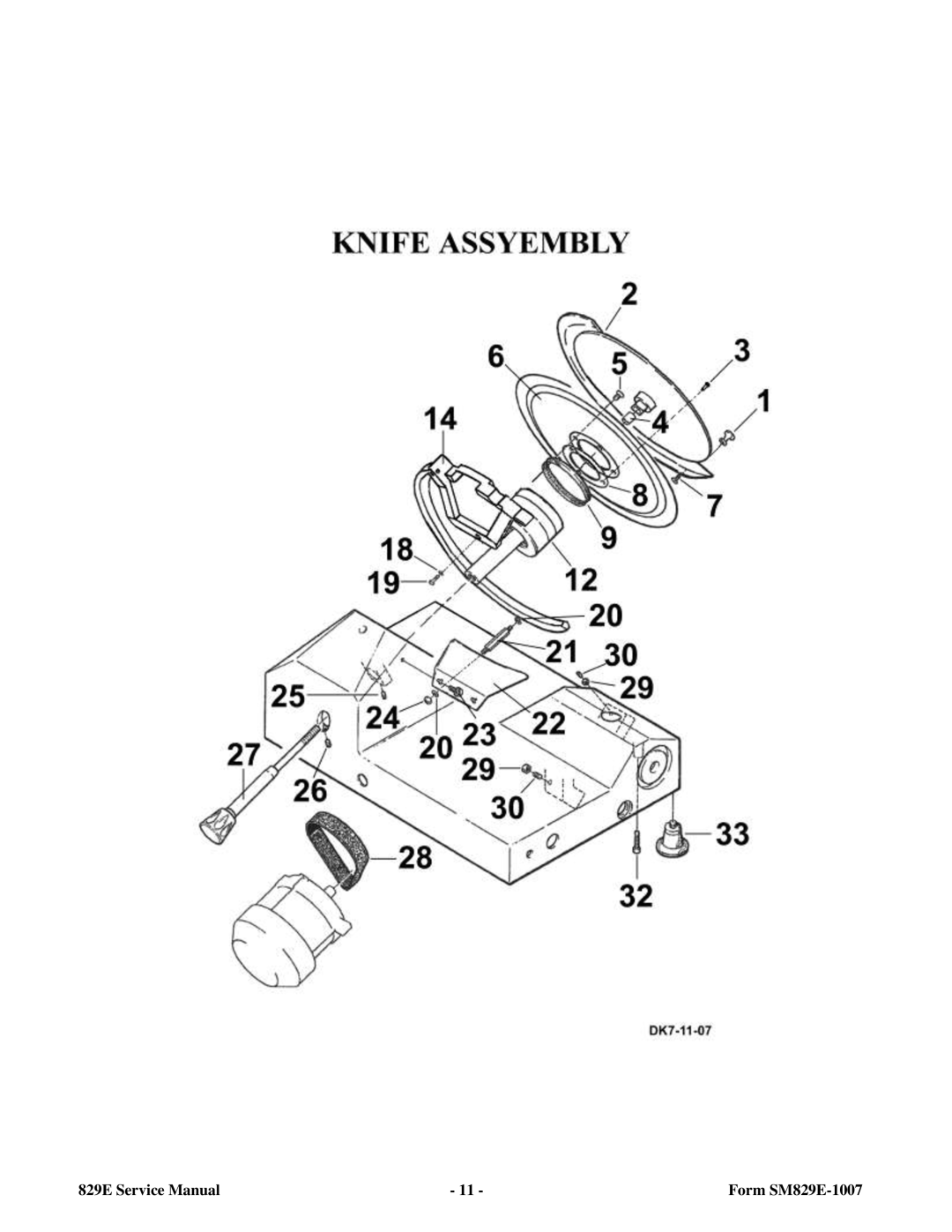 Berkel service manual Form SM829E-1007 