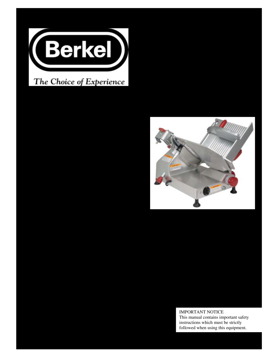 Berkel service manual Model 829E, Noticia Importante, Important Notice, Form SMZ13-0507R 