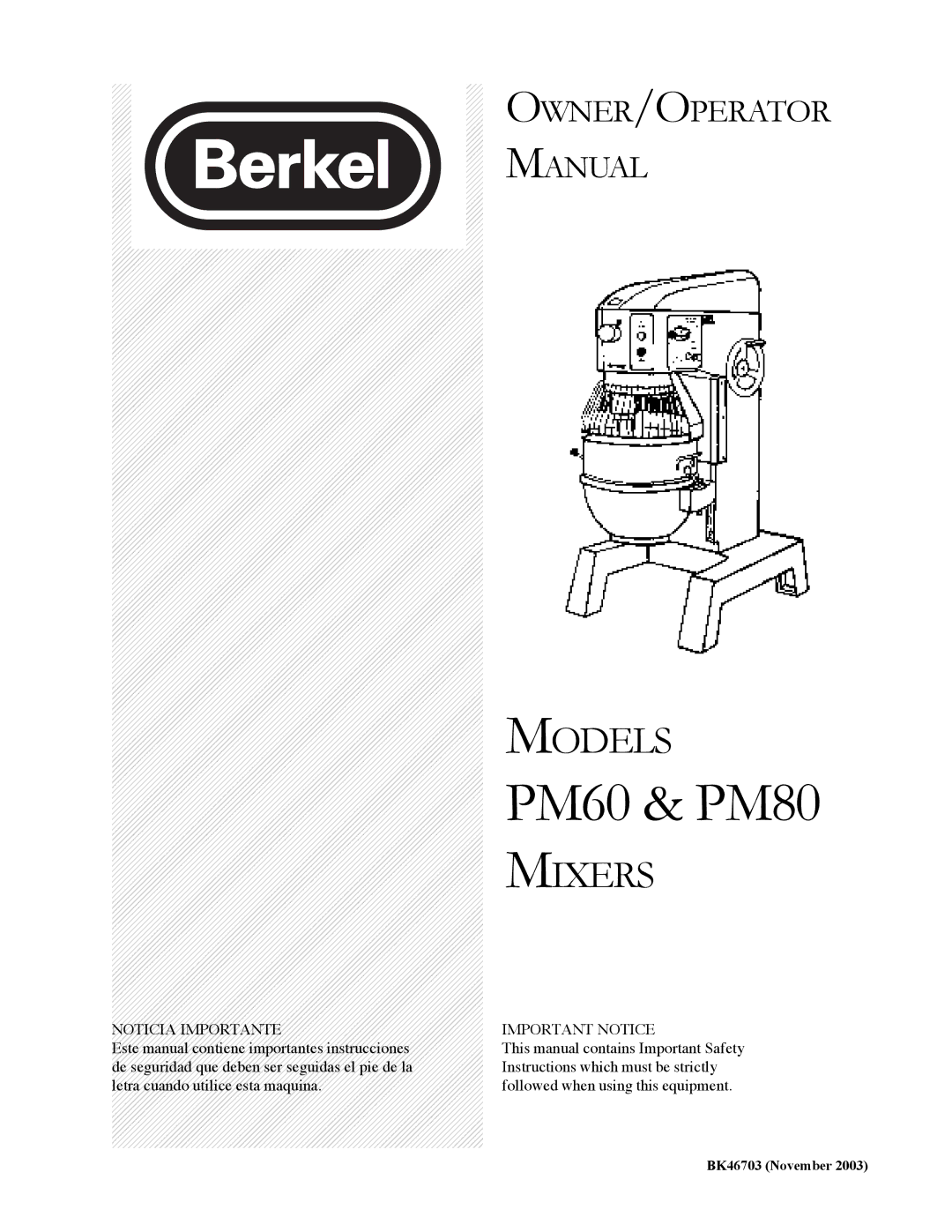 Berkel PM80, PM60 important safety instructions 30 30 