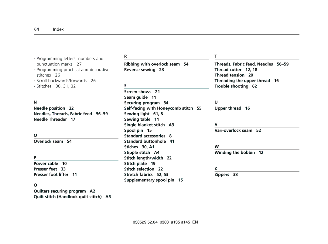 Bernina 135 S appendix 030529.52.040303a135 a145EN 