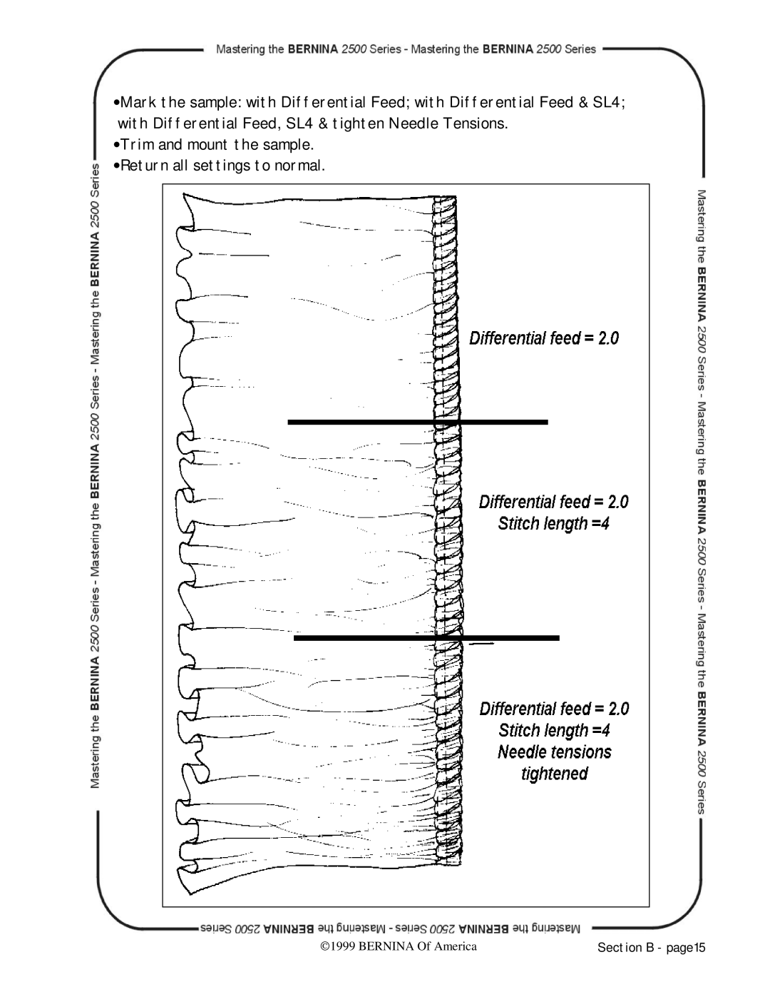 Bernina 2500 manual Section B page15 