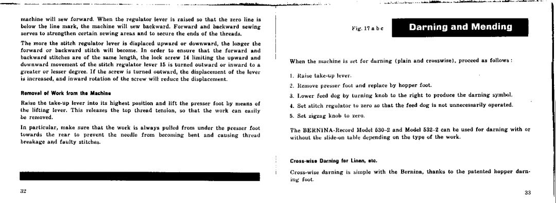 Bernina 530-2, 532-2 manual 
