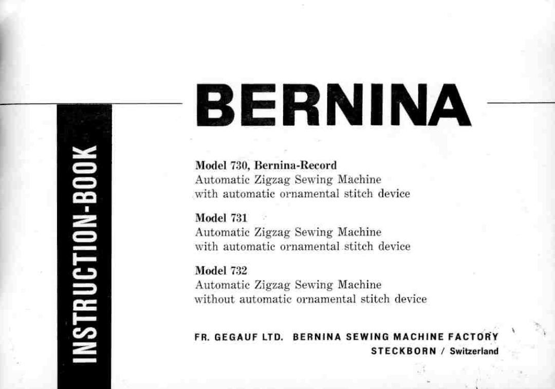 Bernina 731, 732 manual 