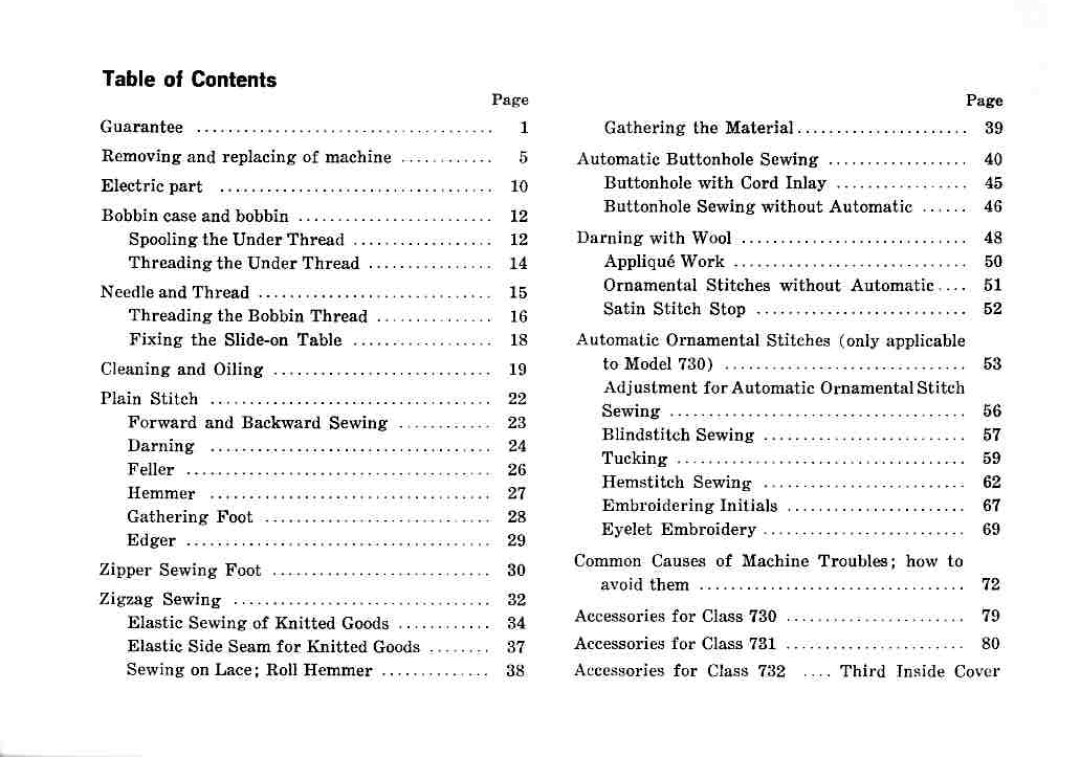 Bernina 732, 731 manual 