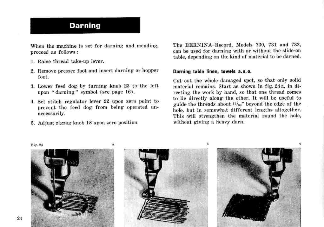 Bernina 732, 731 manual 