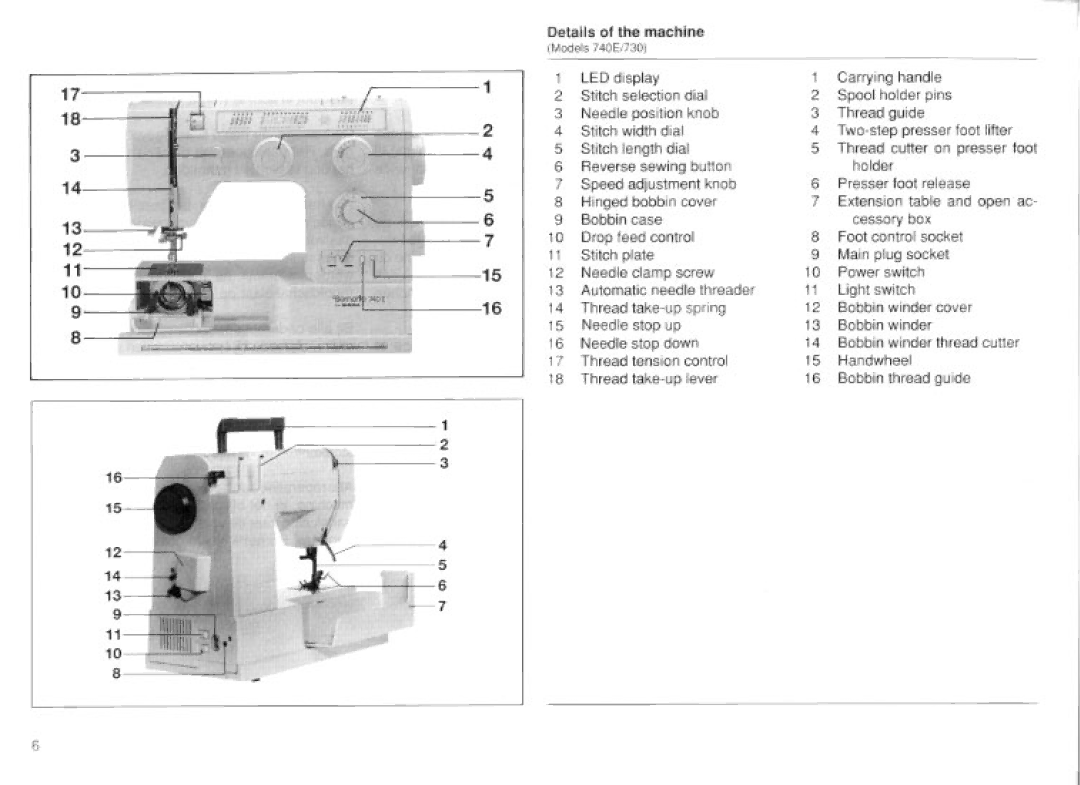 Bernina 730, 740E, 715 manual 