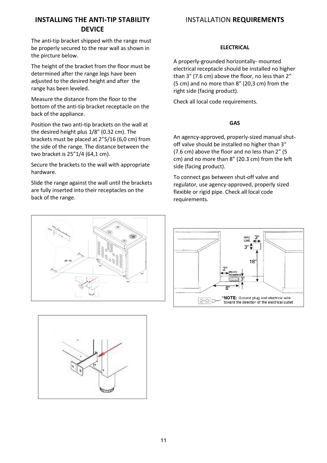 Bertazzoni A304GGVXT, A304GGVXE dimensions Device, Electrical, Gas 