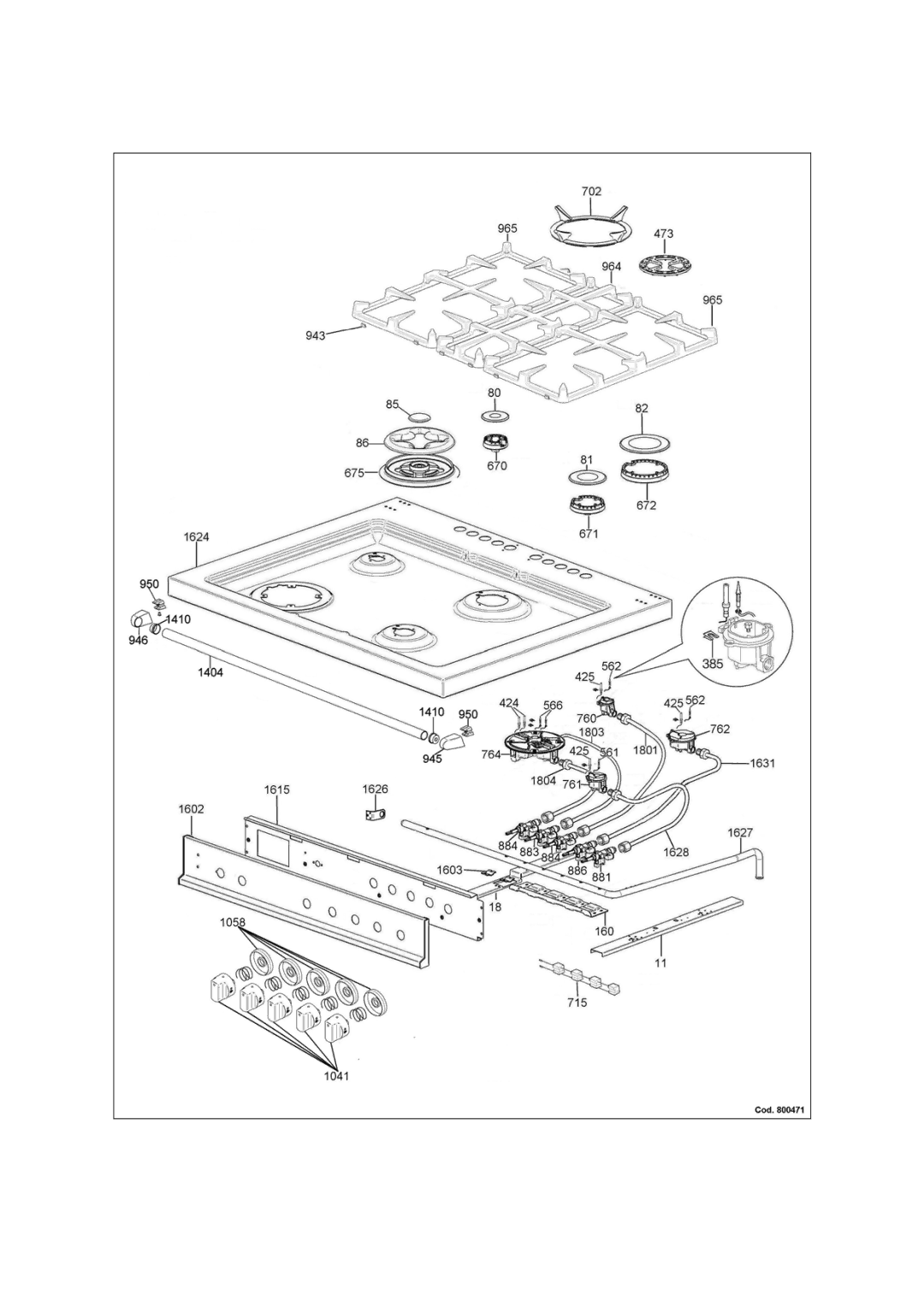 Bertazzoni A304GGVXT, A304GGVXE dimensions 