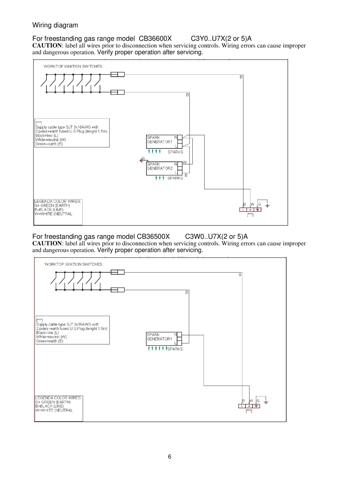 Bertazzoni CB36500X, CB36600X dimensions 