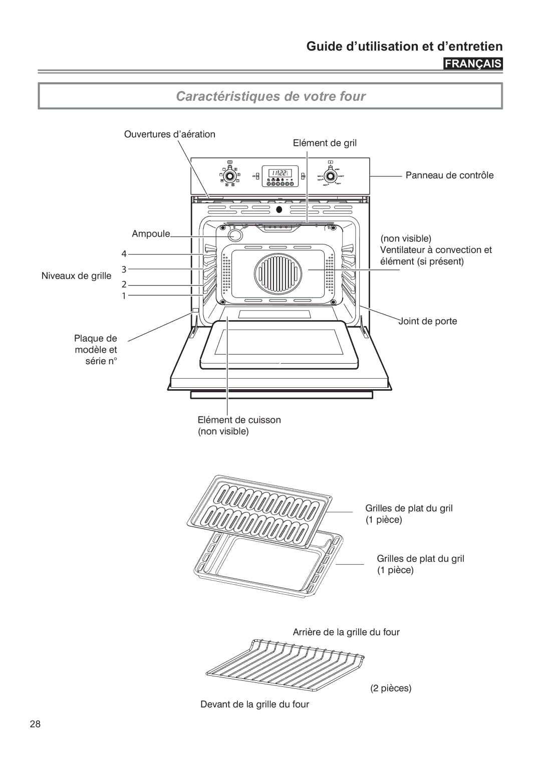 Bertazzoni F24PROXV manual Caractéristiques de votre four 