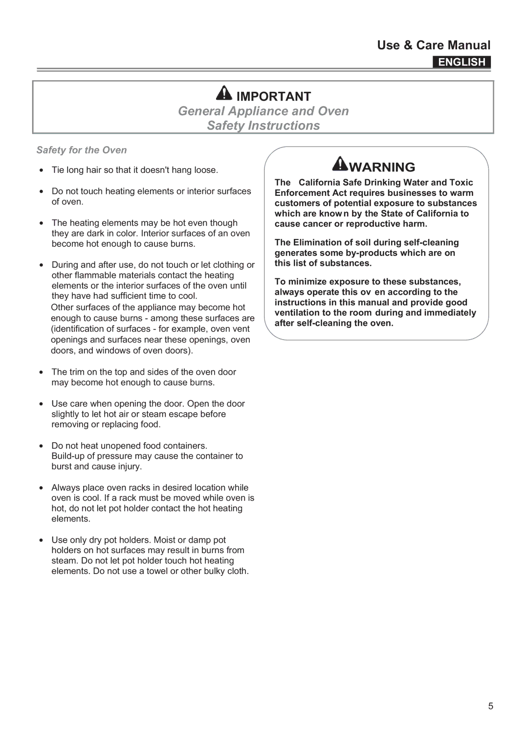 Bertazzoni F24PROXV manual General Appliance and Oven Safety Instructions, Safety for the Oven 