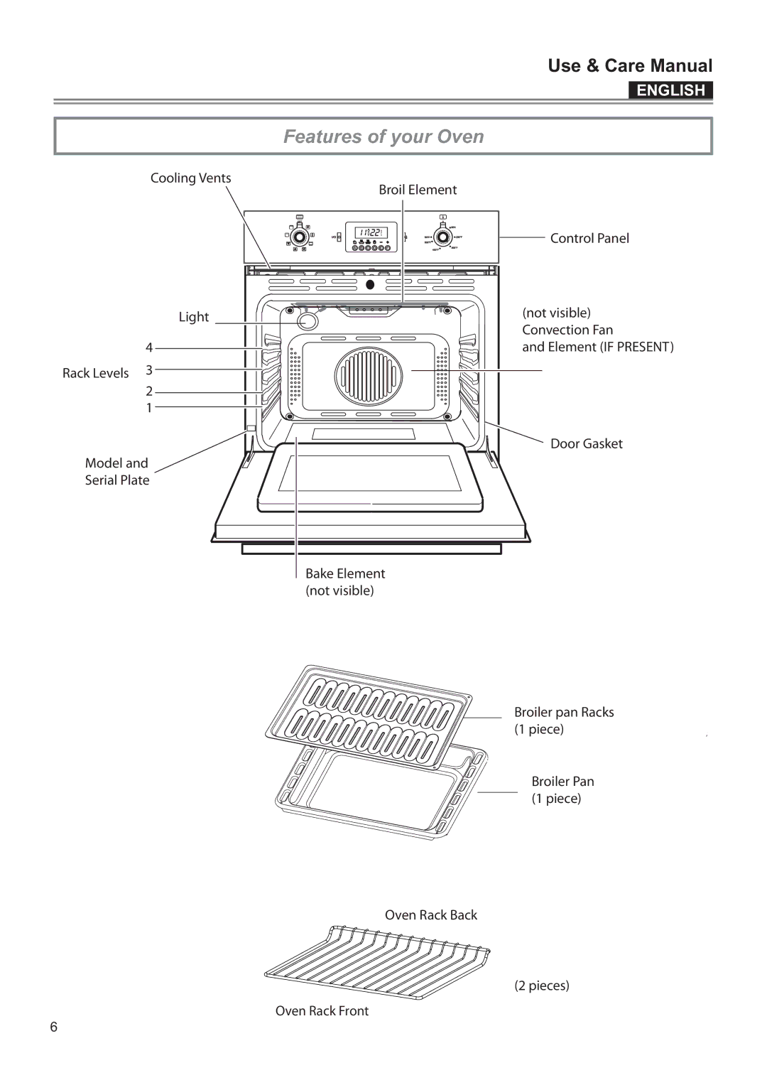 Bertazzoni F24PROXV manual Features of your Oven 