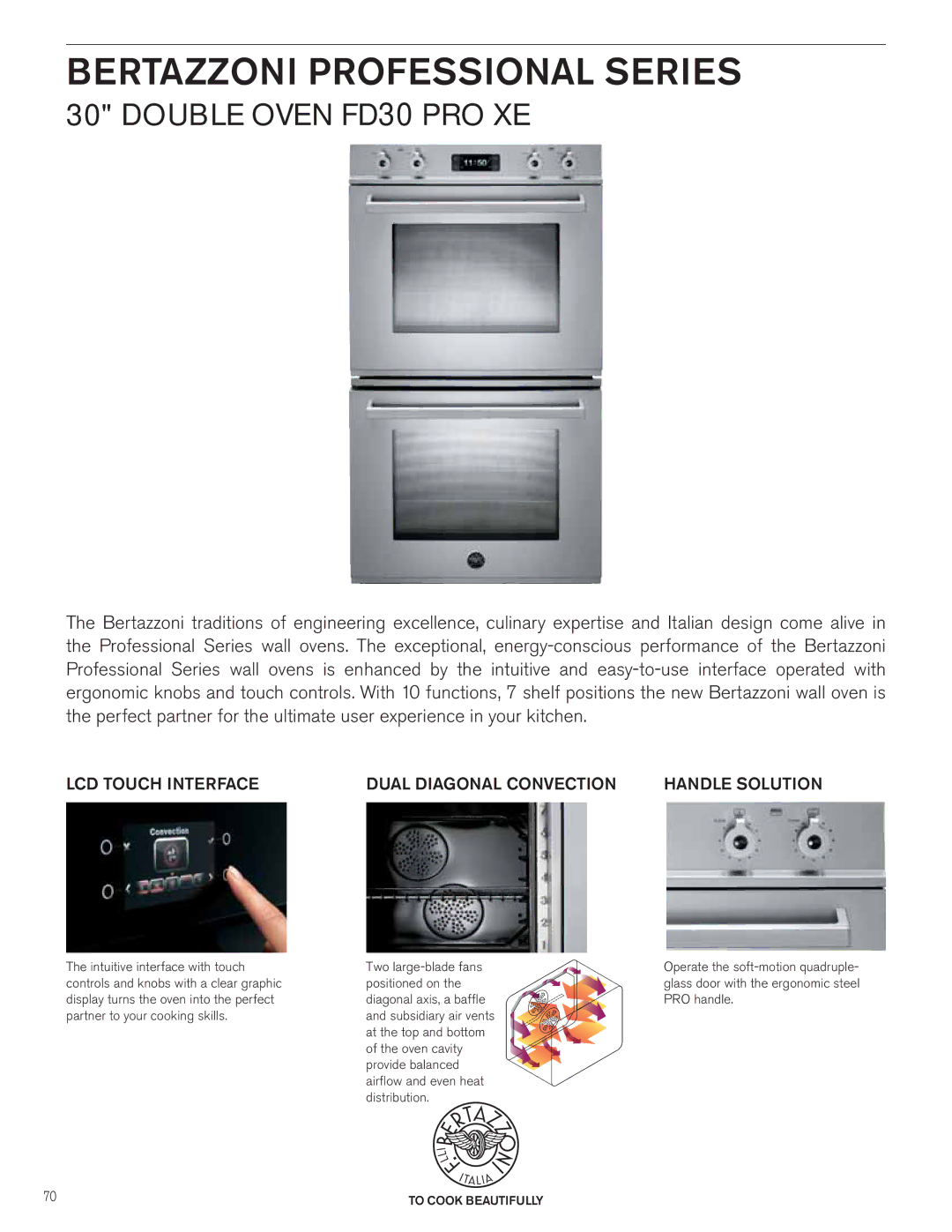 Bertazzoni FD30 PRO XE manual Bertazzoni Professional Series 