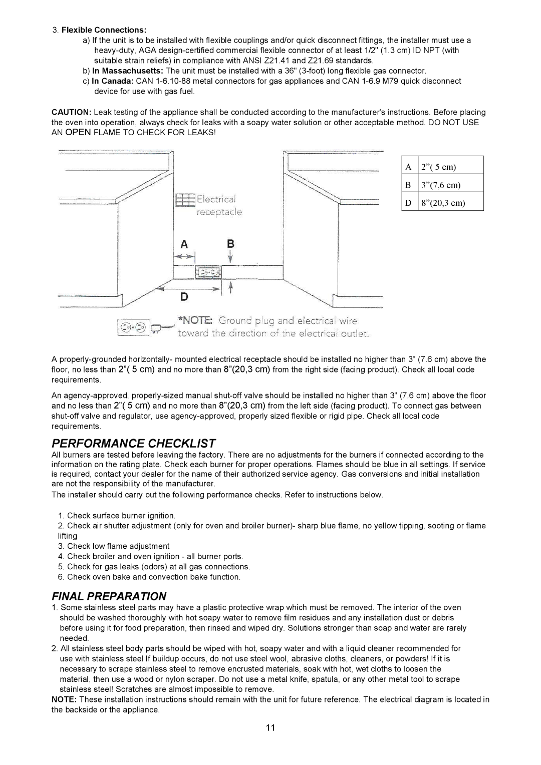 Bertazzoni H304GGVNE, H304GGVVI, H304GGVCR manual 5 cm 37,6 cm 820,3 cm, Flexible Connections 