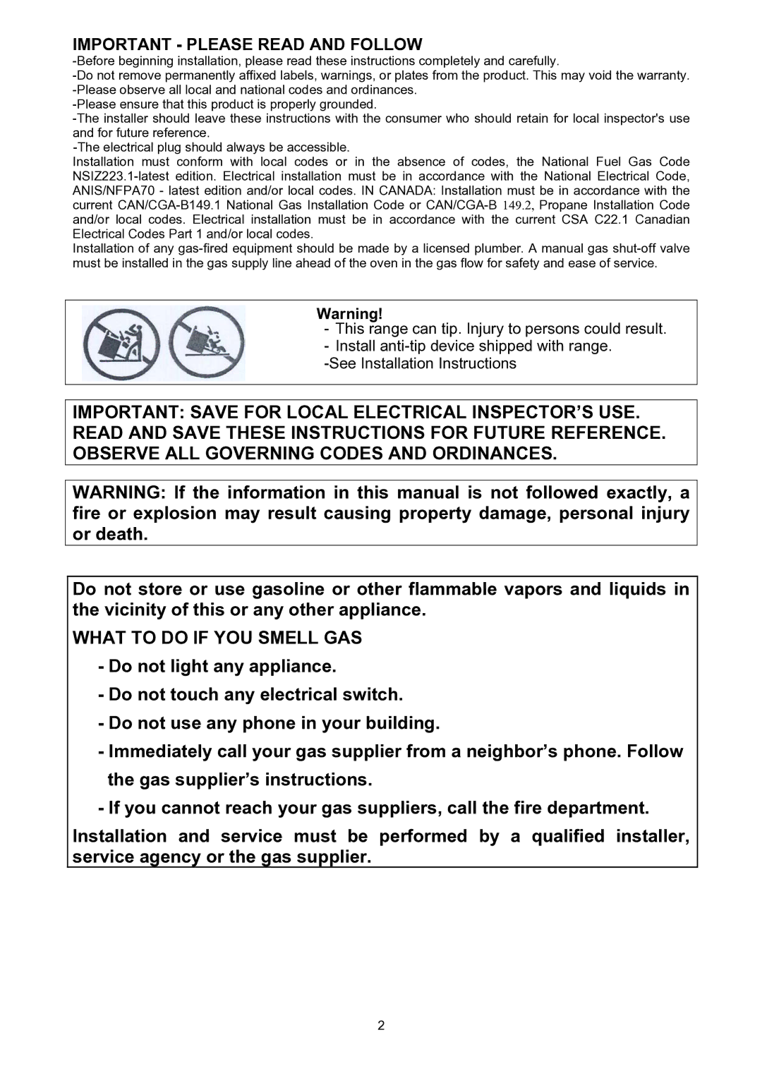 Bertazzoni H366GGVCR, H366GGVVI, H366GGVNE manual What to do if YOU Smell GAS 