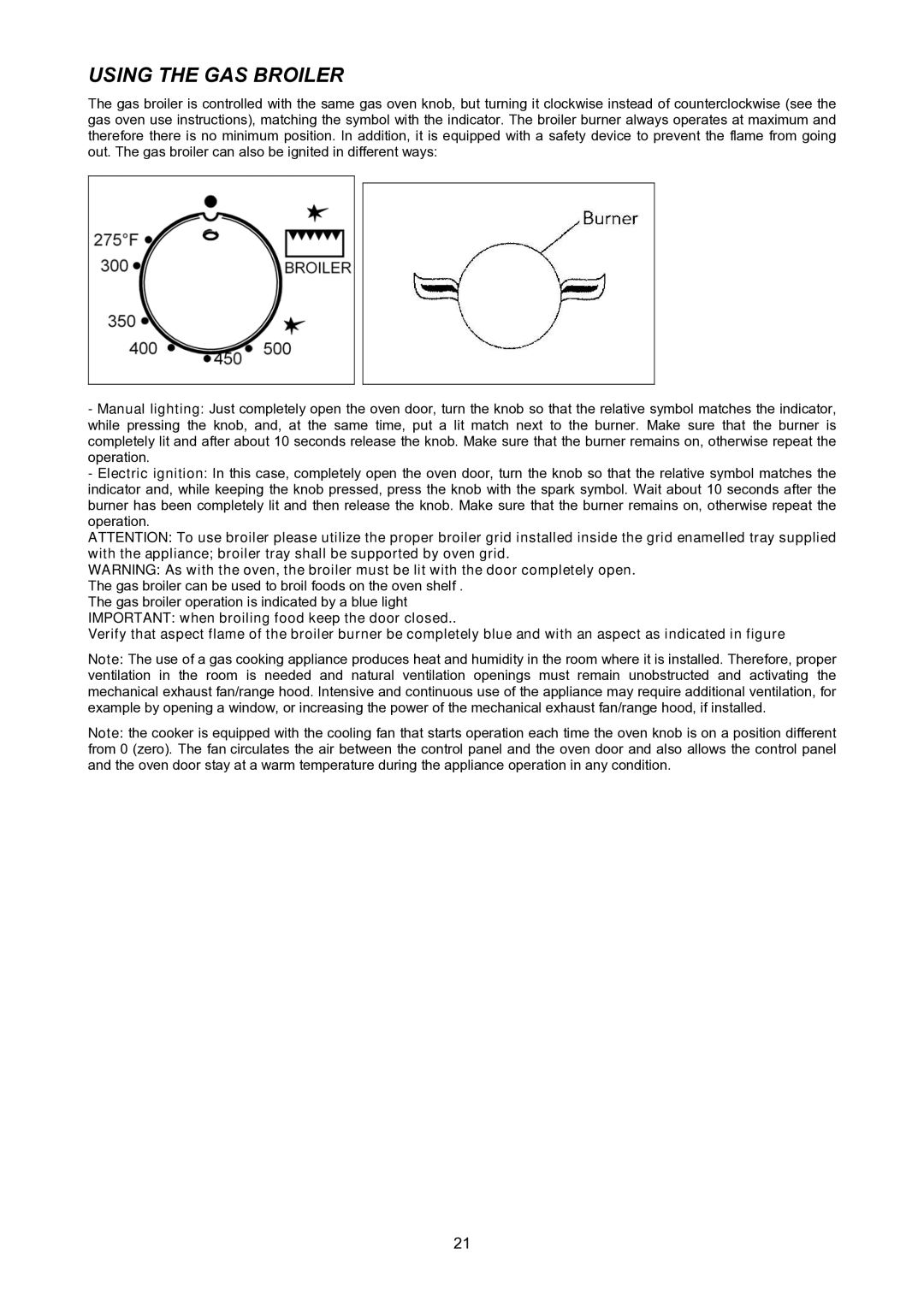 Bertazzoni H366GGVVI, H366GGVNE, H366GGVCR manual Using the GAS Broiler 