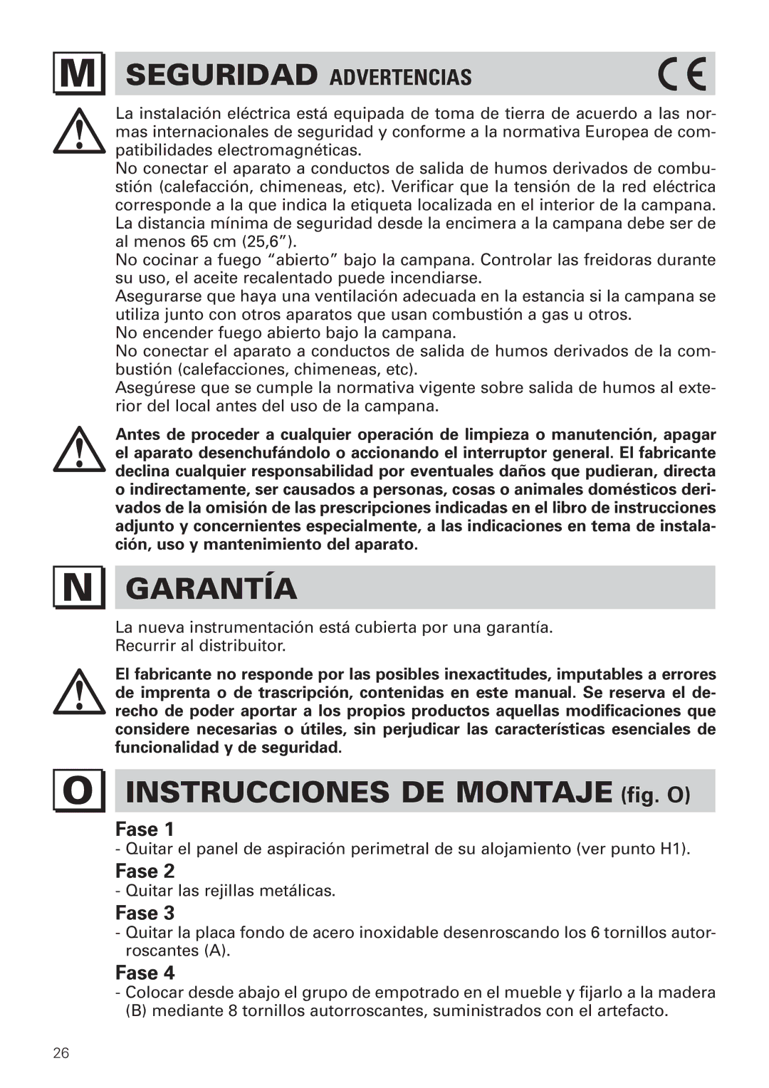 Bertazzoni KIN 30 PER X, KIN 36 PER X manual Garantía, Seguridad Advertencias 