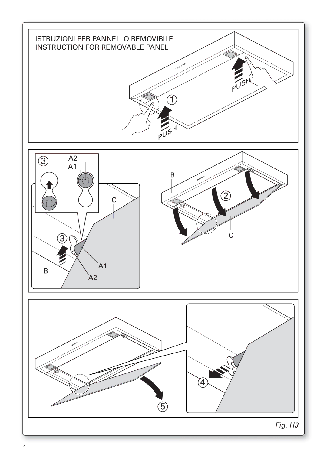 Bertazzoni KIN 30 PER X, KIN 36 PER X manual Fig. H3 