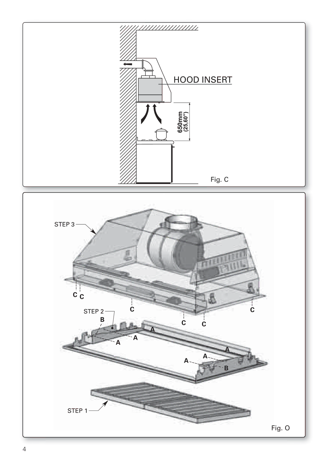 Bertazzoni KIN 36 PRO X manual Hood Insert 