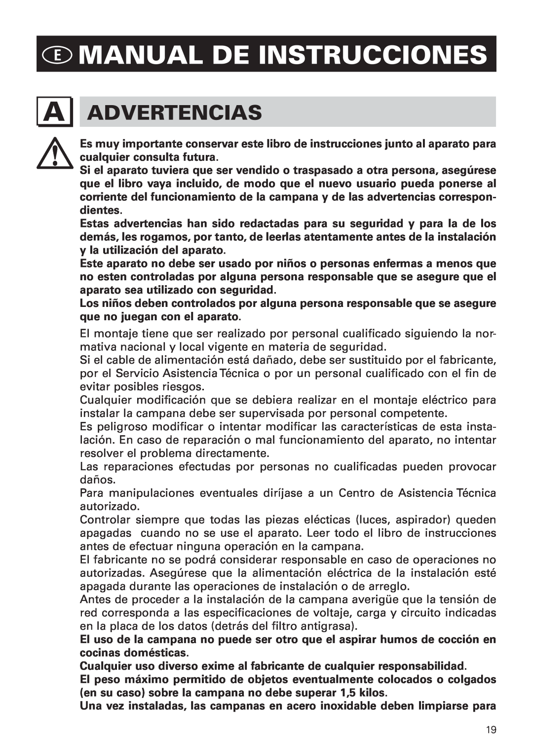 Bertazzoni KIN 36 PRO X Emanual De Instrucciones, Advertencias 