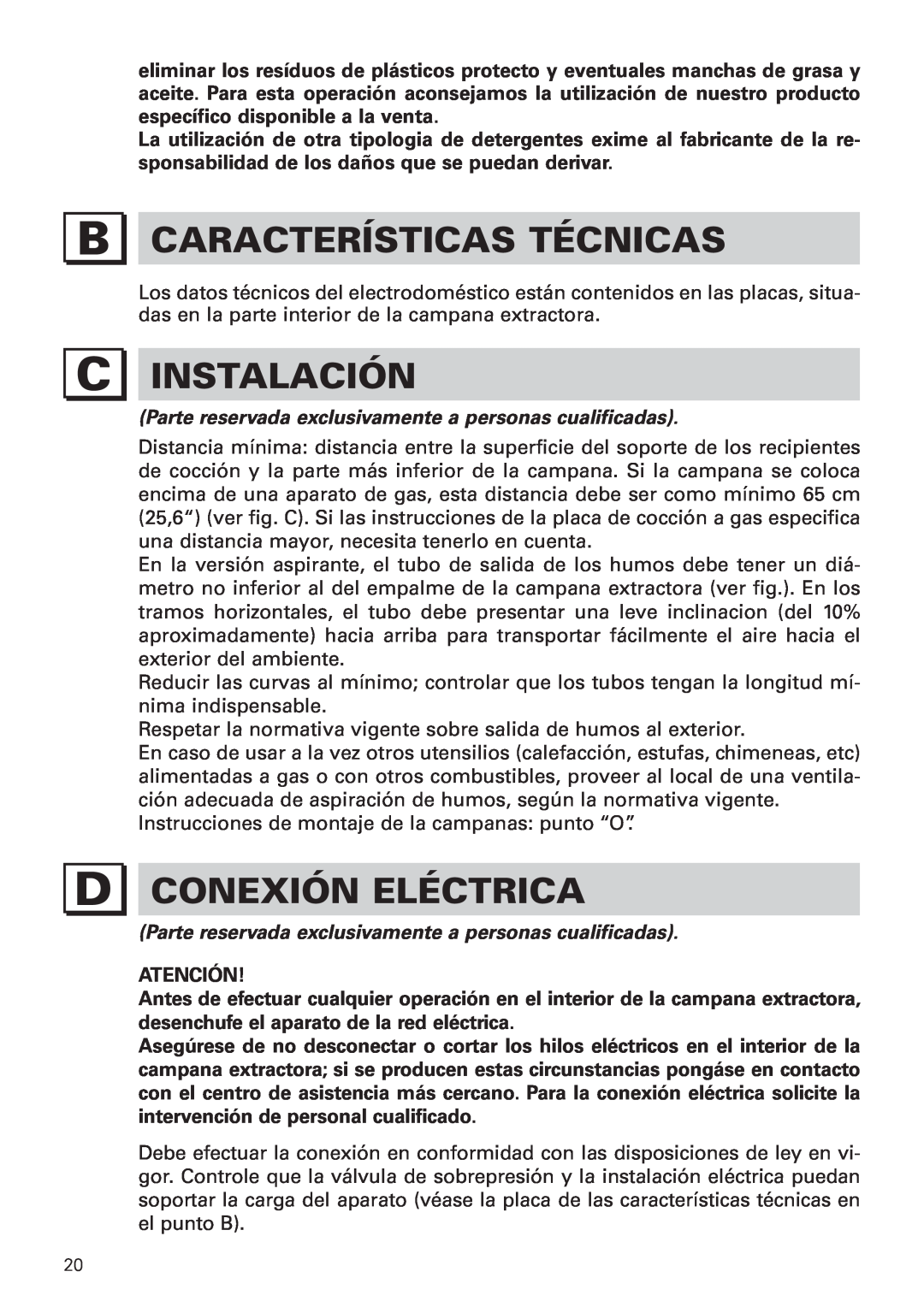 Bertazzoni KIN 36 PRO X manual Características Técnicas, Instalación, Conexión Eléctrica 