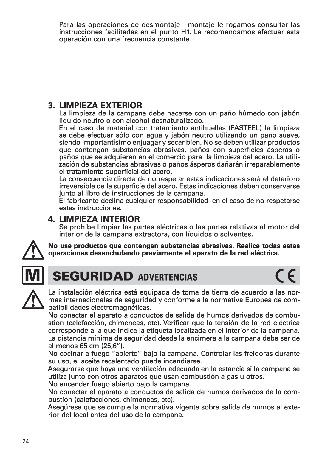 Bertazzoni KIN 36 PRO X manual M Seguridad Advertencias, Limpieza Exterior, Limpieza Interior 