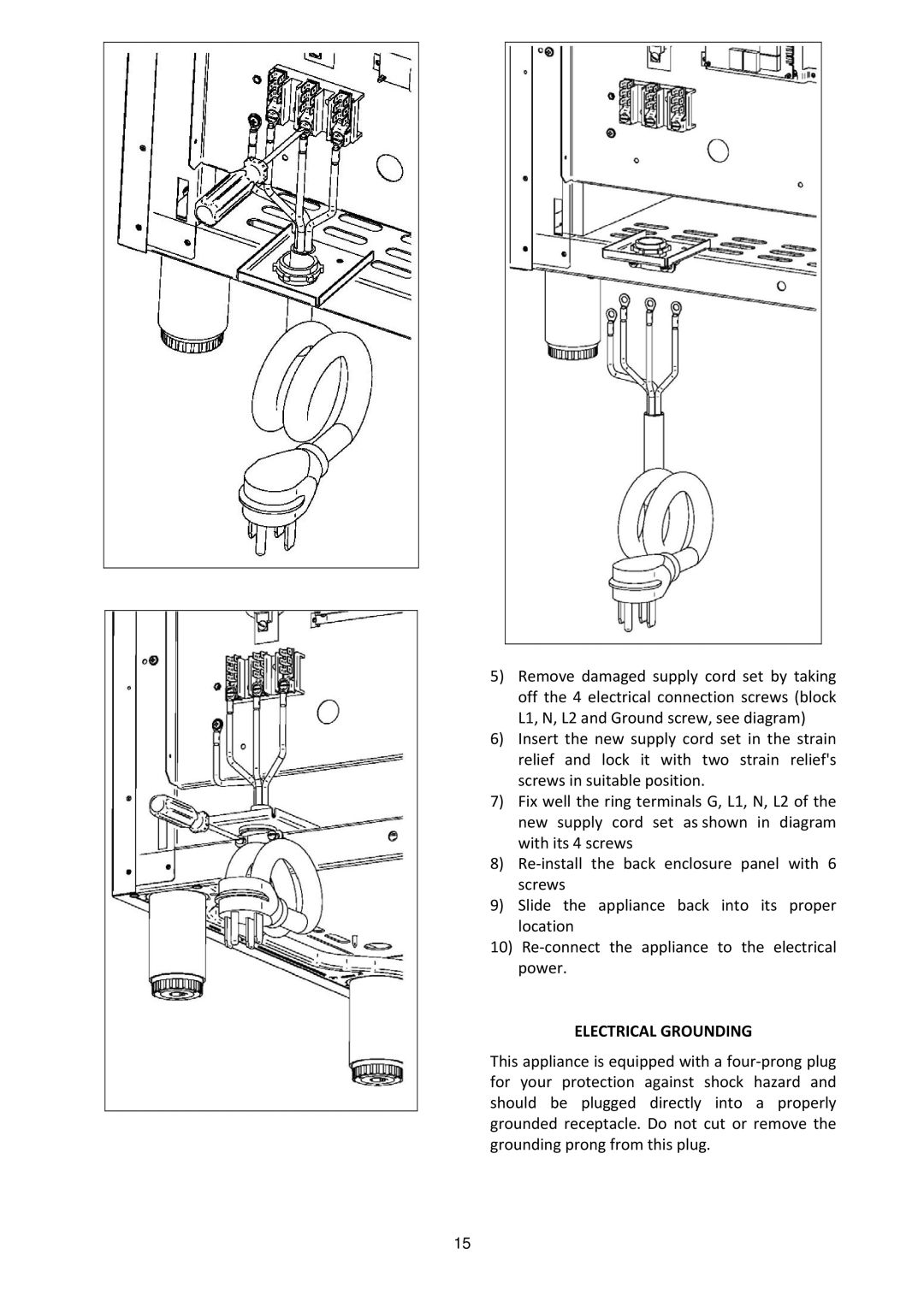 Bertazzoni M7S06ZA7X5DUG, MAS304DFMXE manual Electrical Grounding 