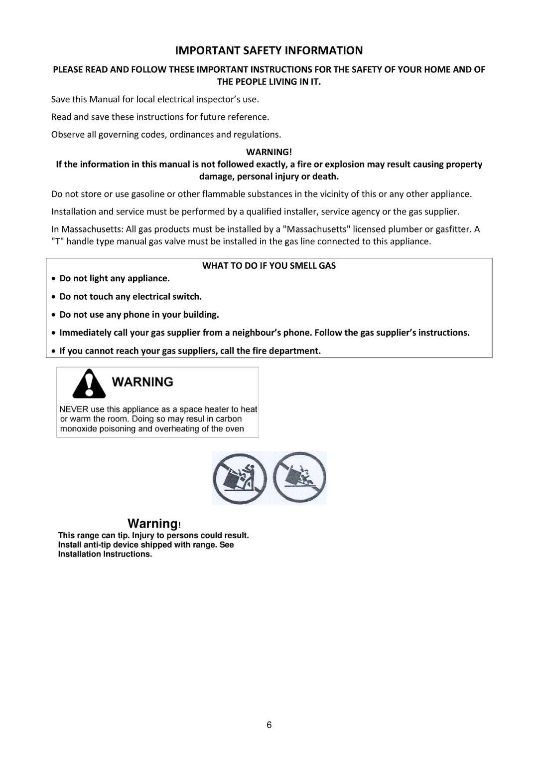 Bertazzoni MAS304DFMXE, M7S06ZA7X5DUG manual Important Safety Information, What to do if YOU Smell GAS 