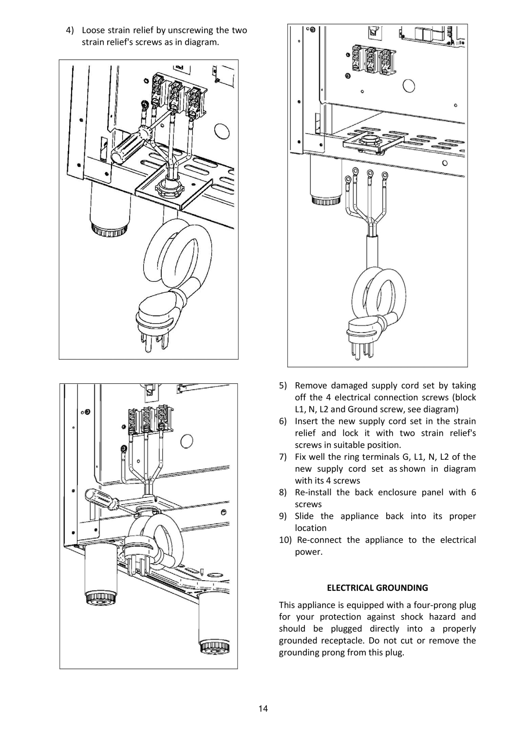 Bertazzoni MAS365DFMXE manual Electrical Grounding 