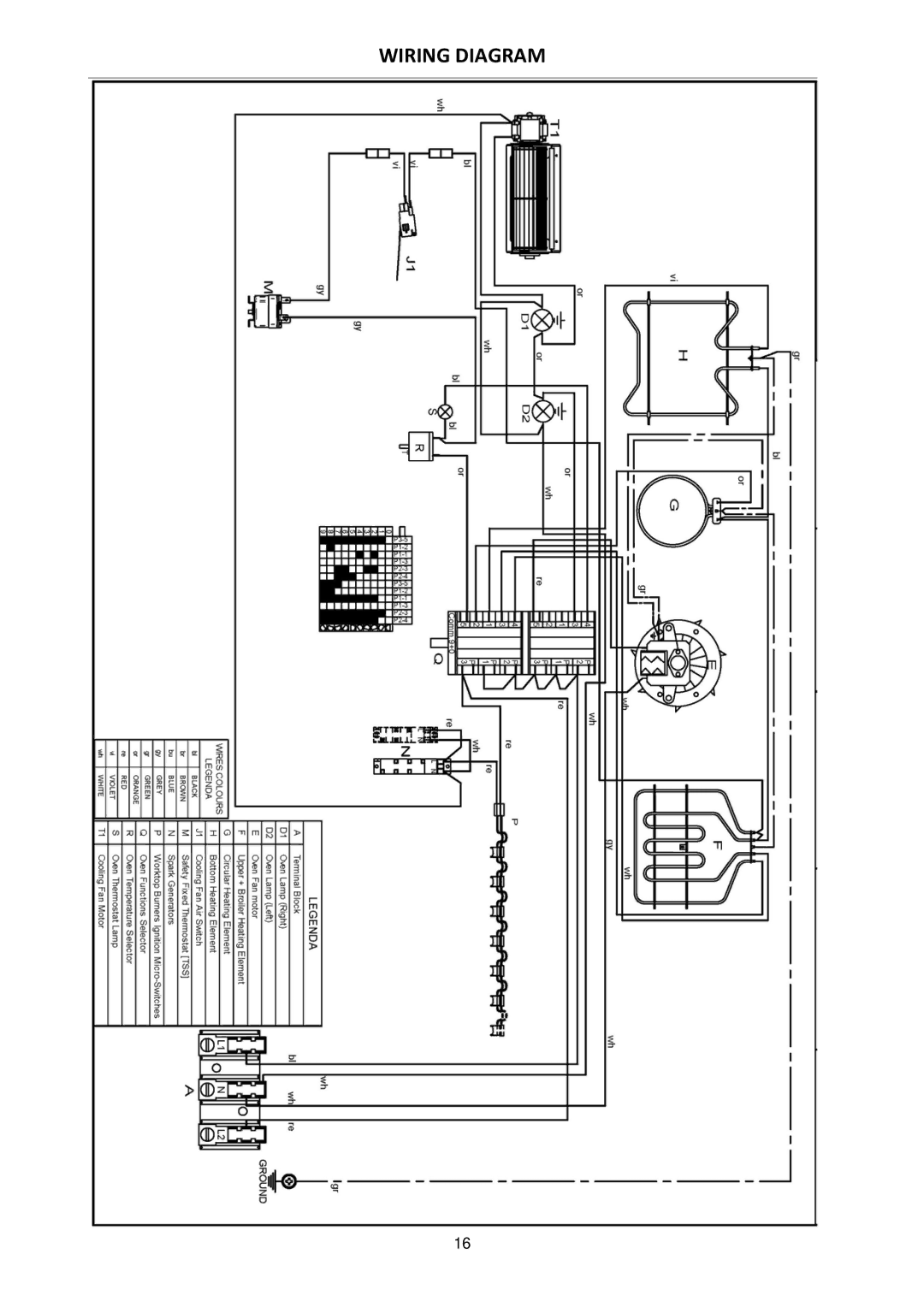 Bertazzoni MAS365DFMXE manual Wiring Diagram 