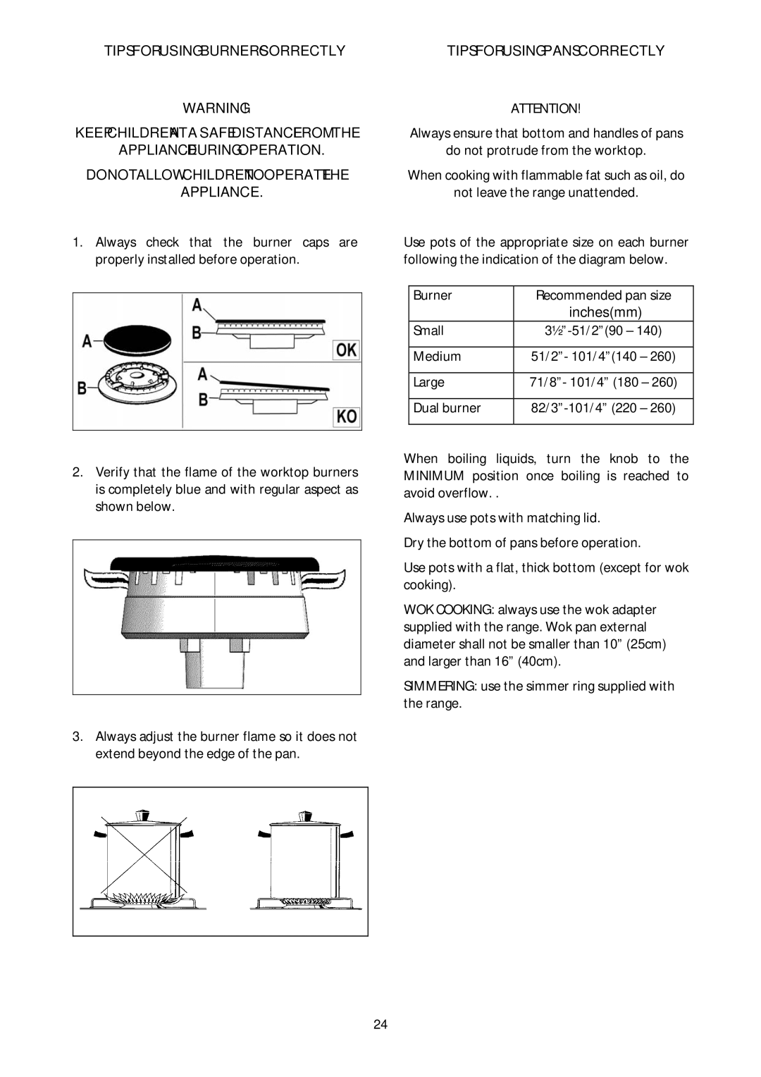 Bertazzoni MAS486GGASXTLP dimensions Tips for Using Pans Correctly 