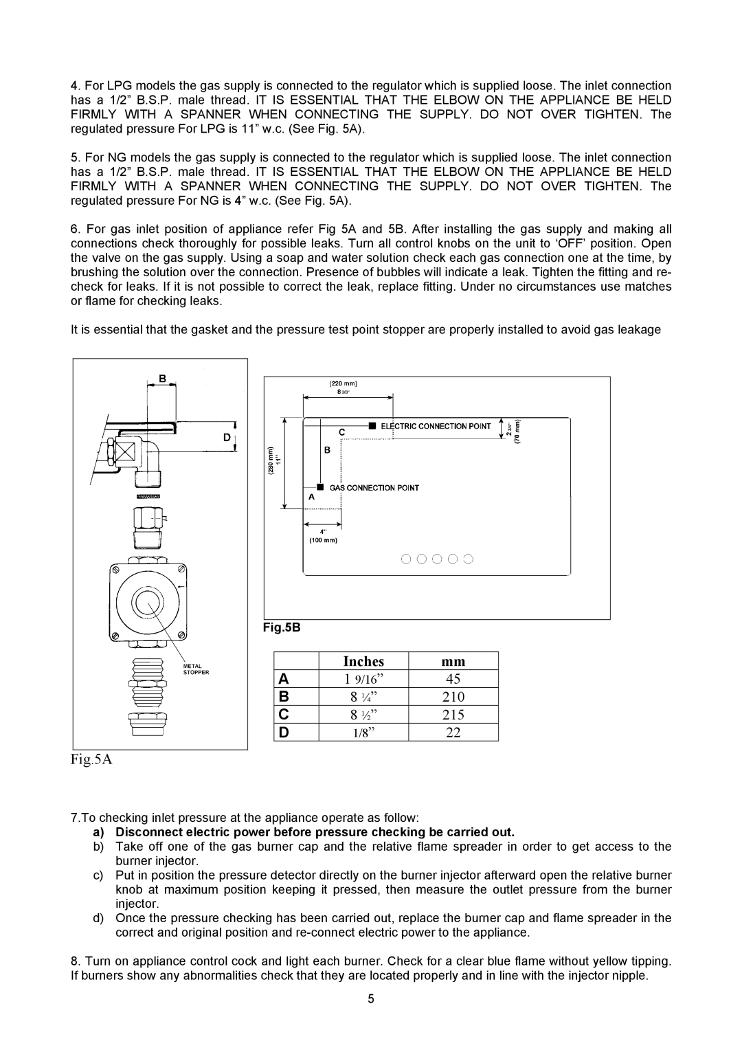 Bertazzoni P24 4 00 X manual Inches 