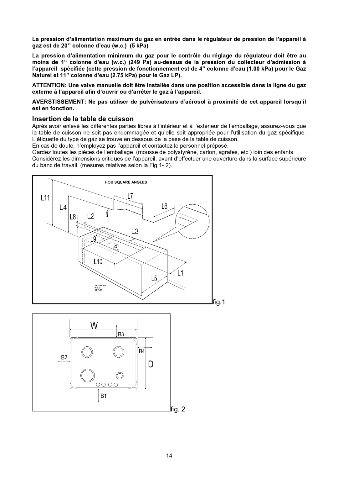 Bertazzoni P24400X manual Insertion de la table de cuisson 