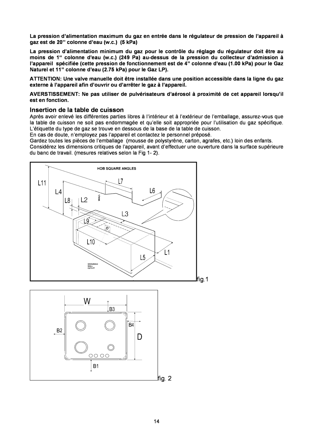 Bertazzoni P24400X manual Insertion de la table de cuisson 