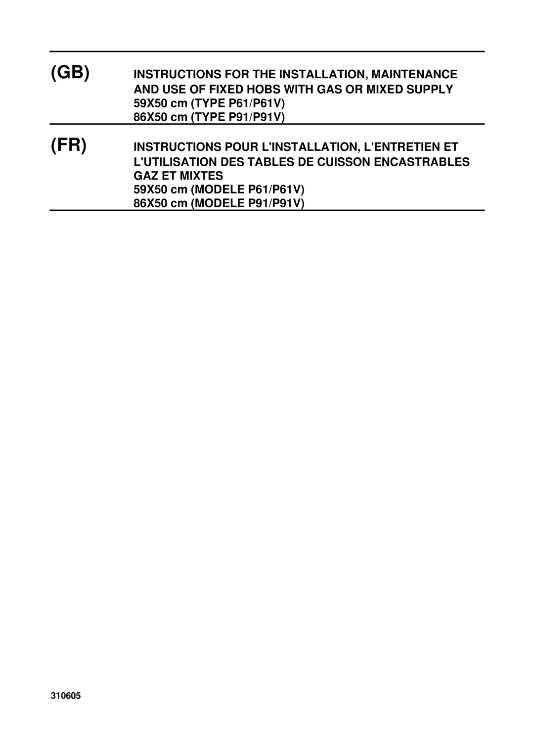 Bertazzoni P61/P61V, P91/P91V manual Instructions for the INSTALLATION, Maintenance 