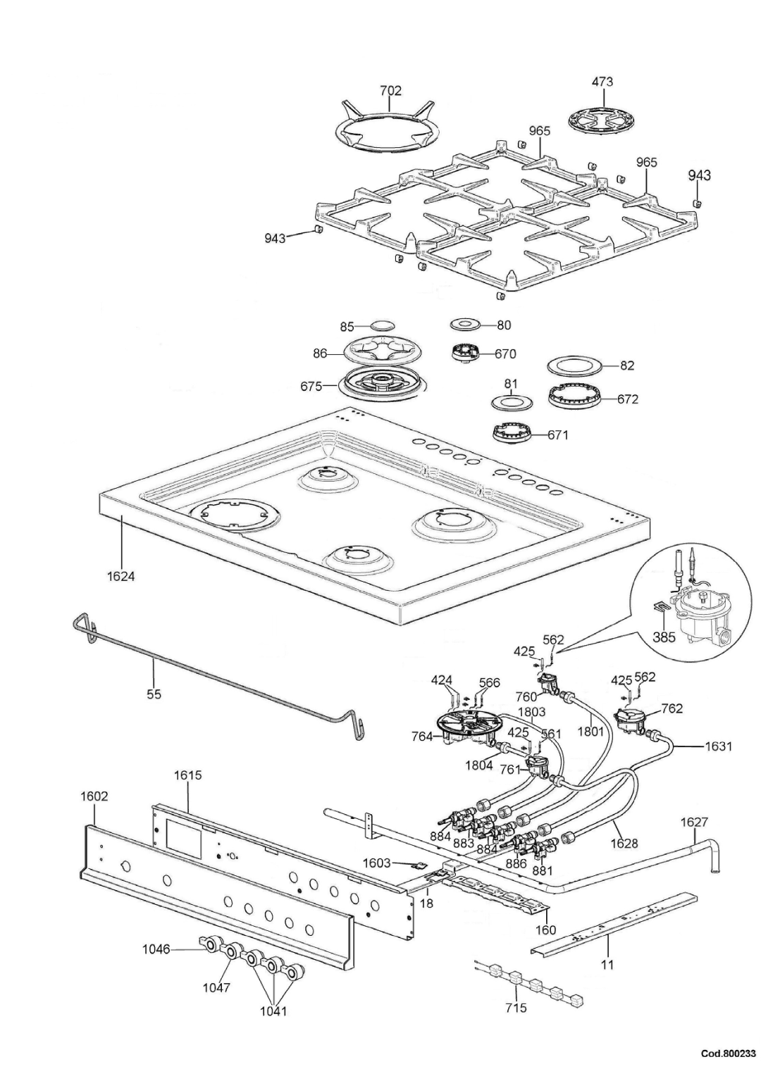 Bertazzoni X244GGVX dimensions 