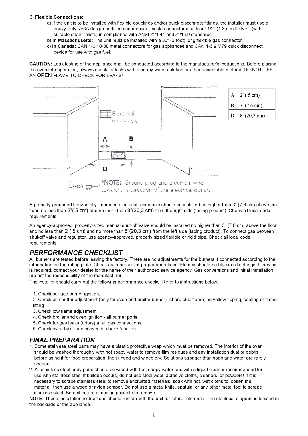 Bertazzoni X304GGVVI, X304GGVBI, X304GGVRO, X304GGVVE, X304GGVNE, X304GGVGI, X304GGVBL, X304GGVCR manual Performance CHECKLlST 