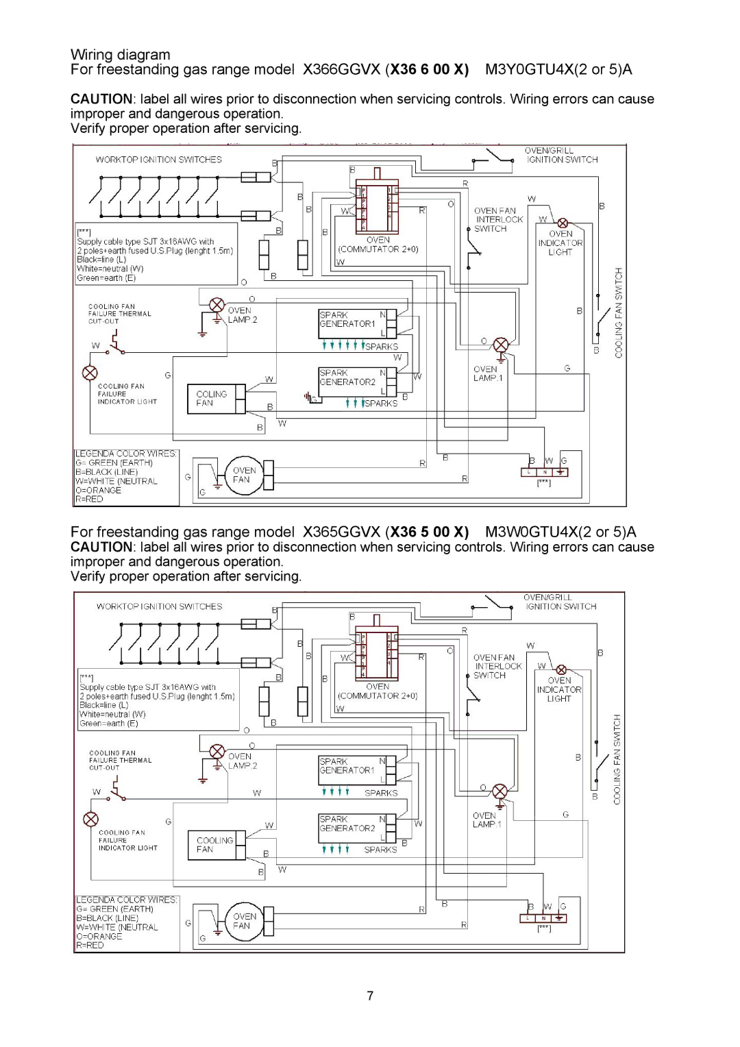 Bertazzoni X366GGVX (X36 6 00 X), X365GGVX (X36 5 00 X) manual Verify proper operation after servicing 