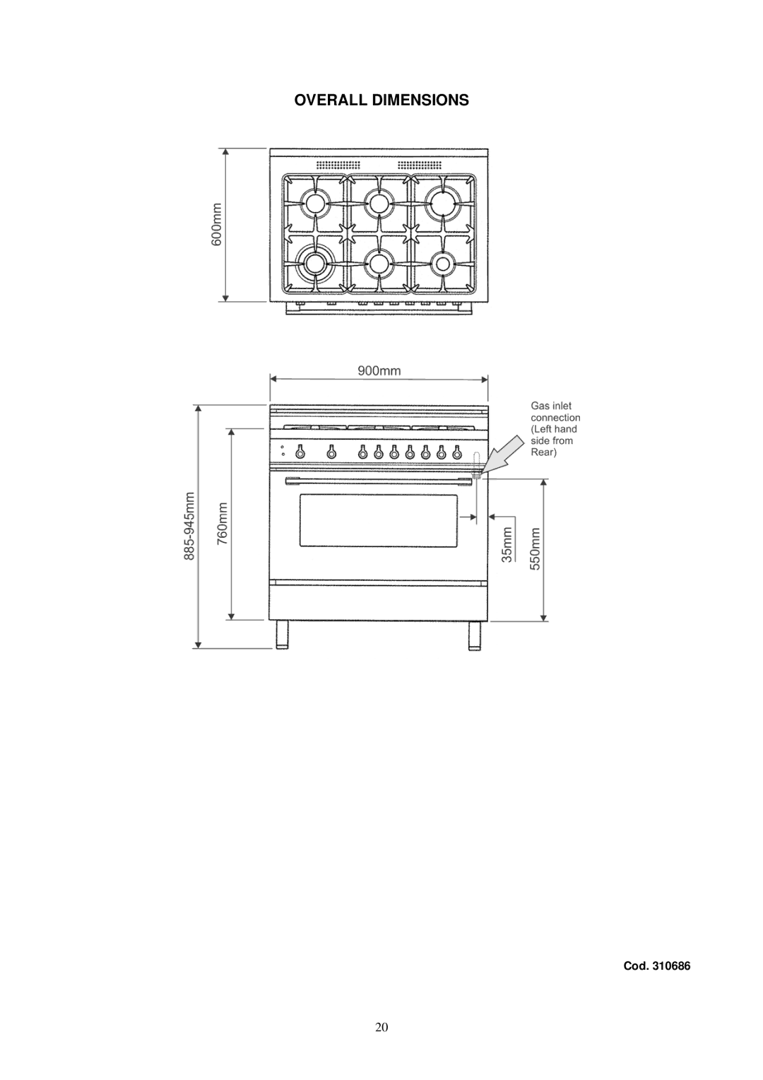 Bertazzoni X906 DUAL, X906GEV, X906MFE manual Cod 