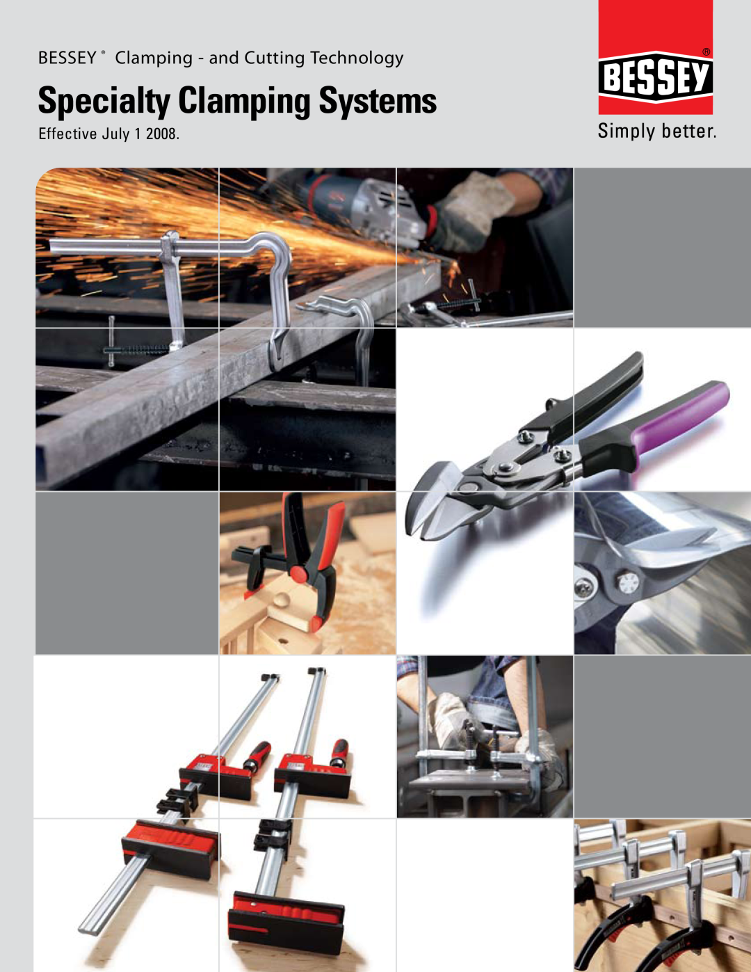 Bessey PS55 manual BESSEY Clamping - and Cutting Technology, Specialty Clamping Systems, Effective July 1 