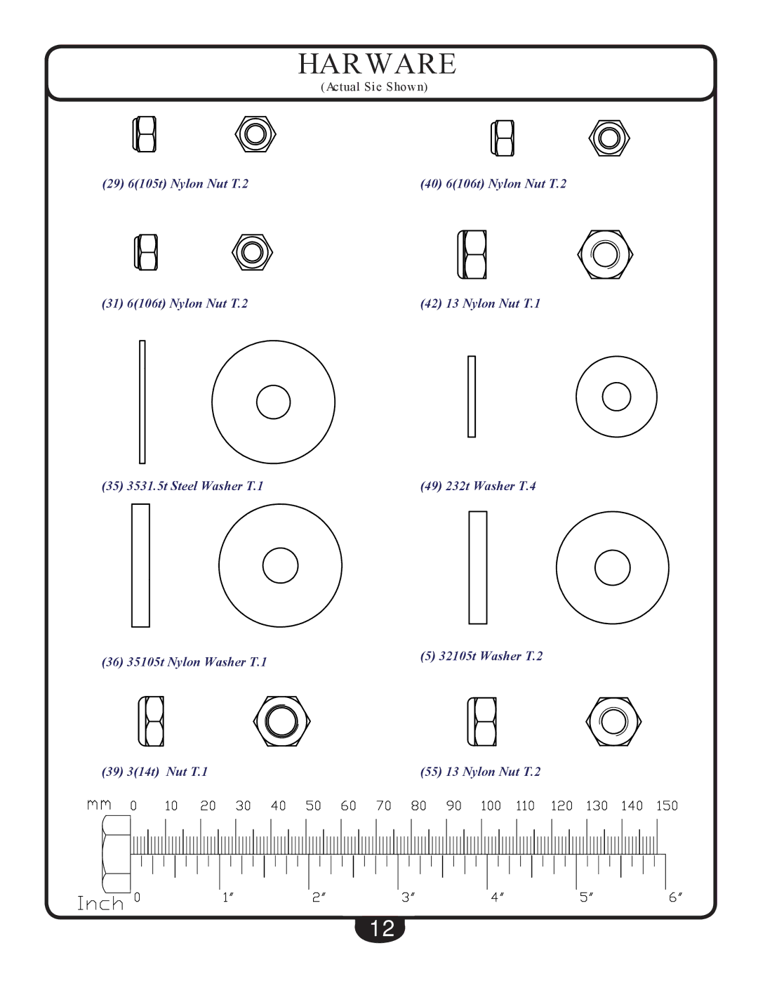 Best Fitness BFSB10 manual Hardware 