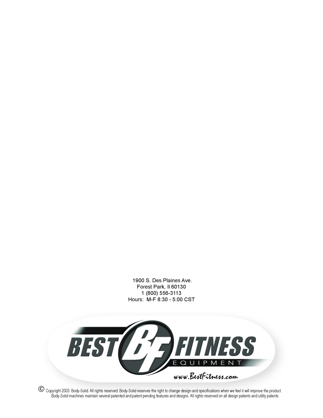 Best Fitness BFSB10 manual 