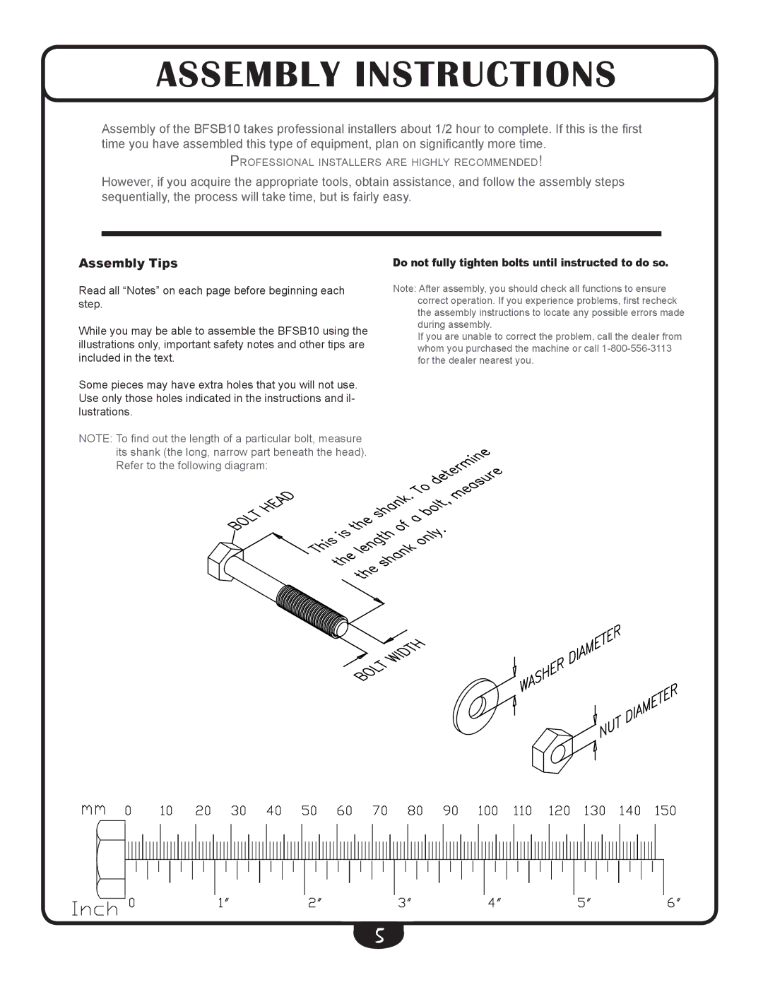 Best Fitness BFSB10 manual Assembly Instructions, Assembly Tips 