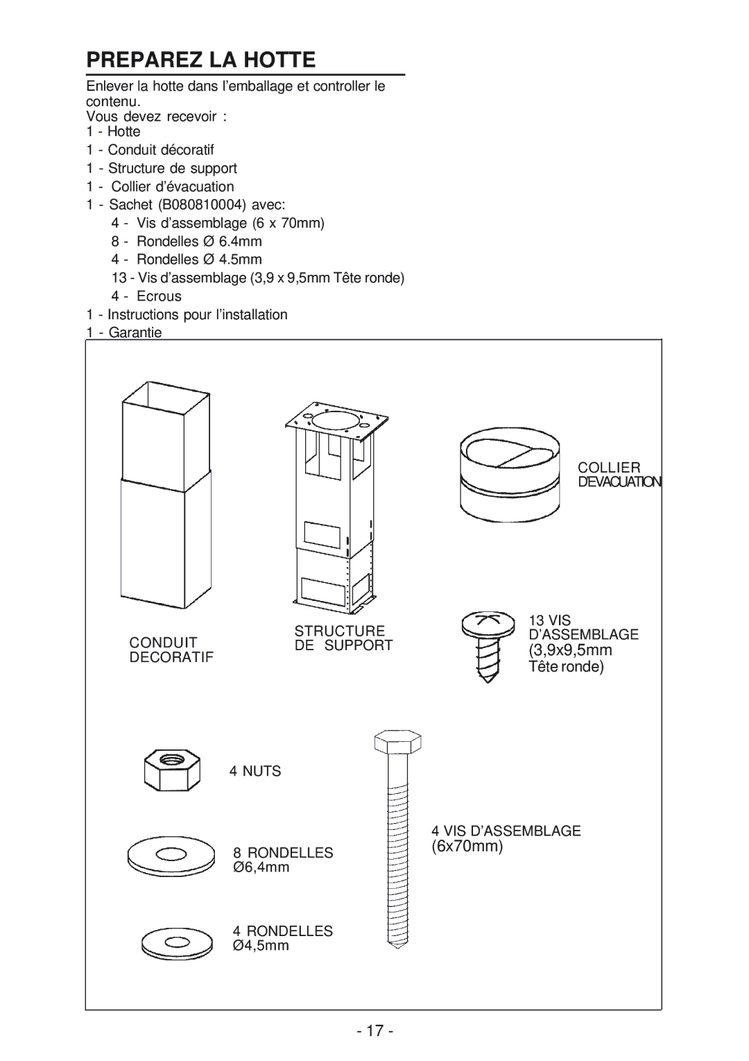 Best IEX42 manual Preparez LA Hotte 