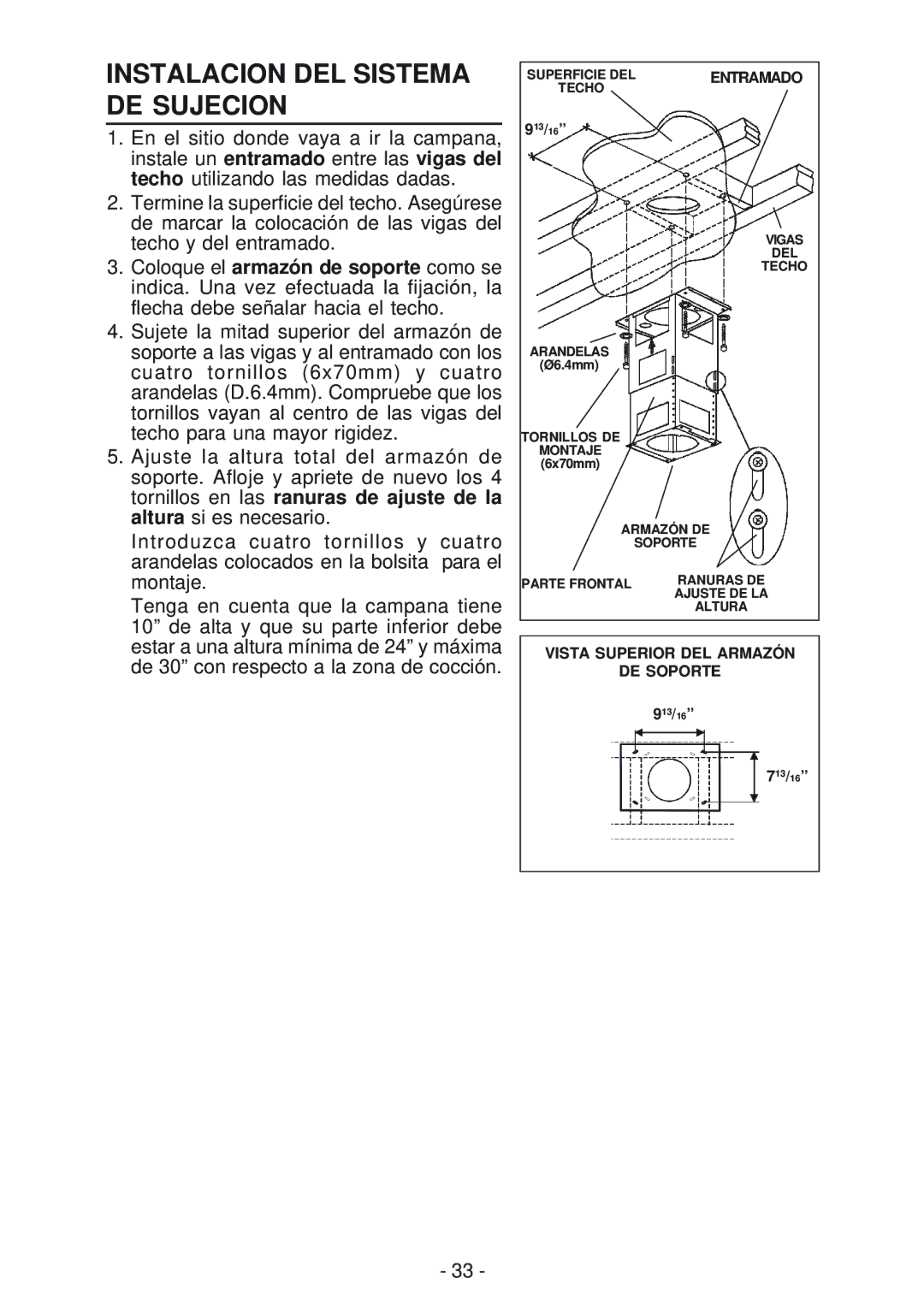 Best IEX42 manual Instalacion DEL Sistema DE Sujecion, Entramado 