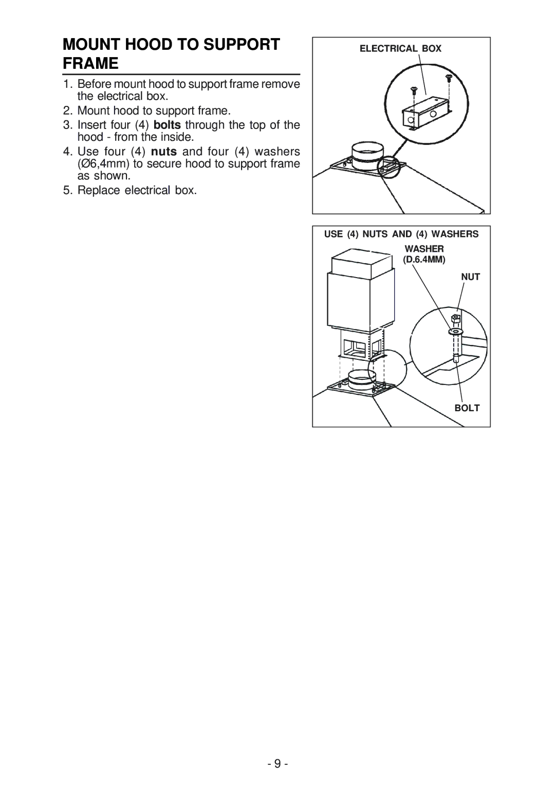 Best IEX42 manual Mount Hood to Support Frame 