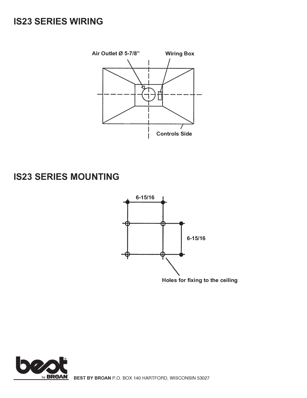 Best IS23 SERIES specifications IS23 Series Wiring 