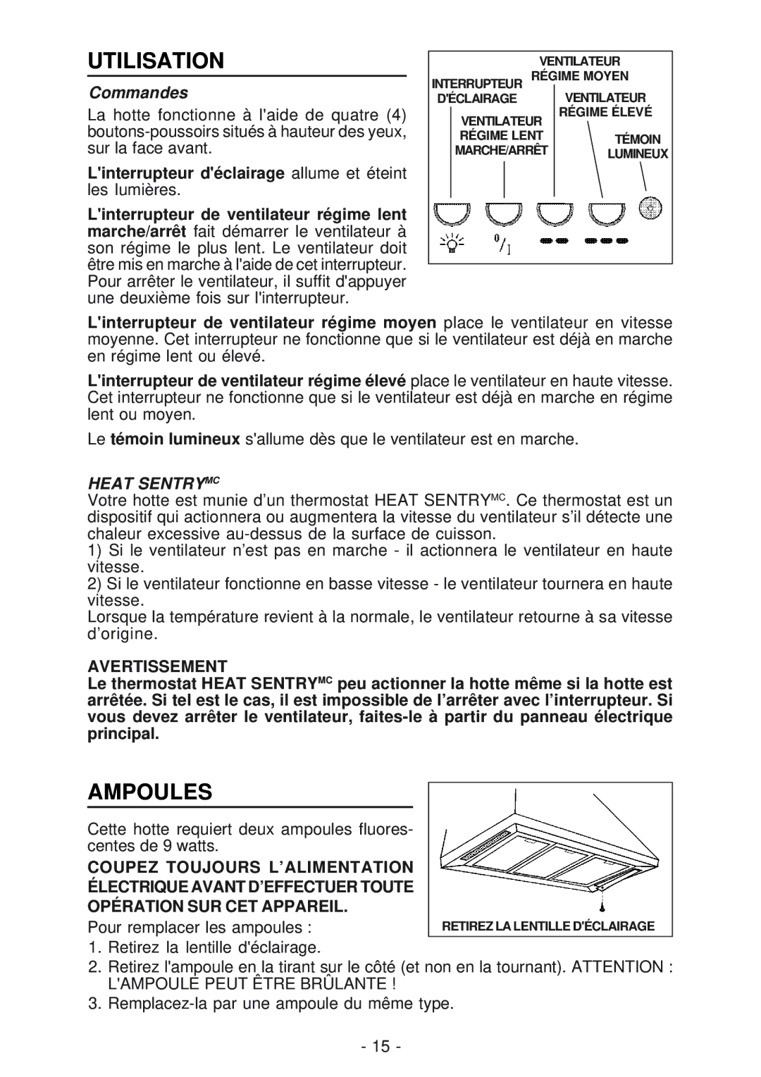 Best IS23 manual Utilisation, Ampoules, Commandes 