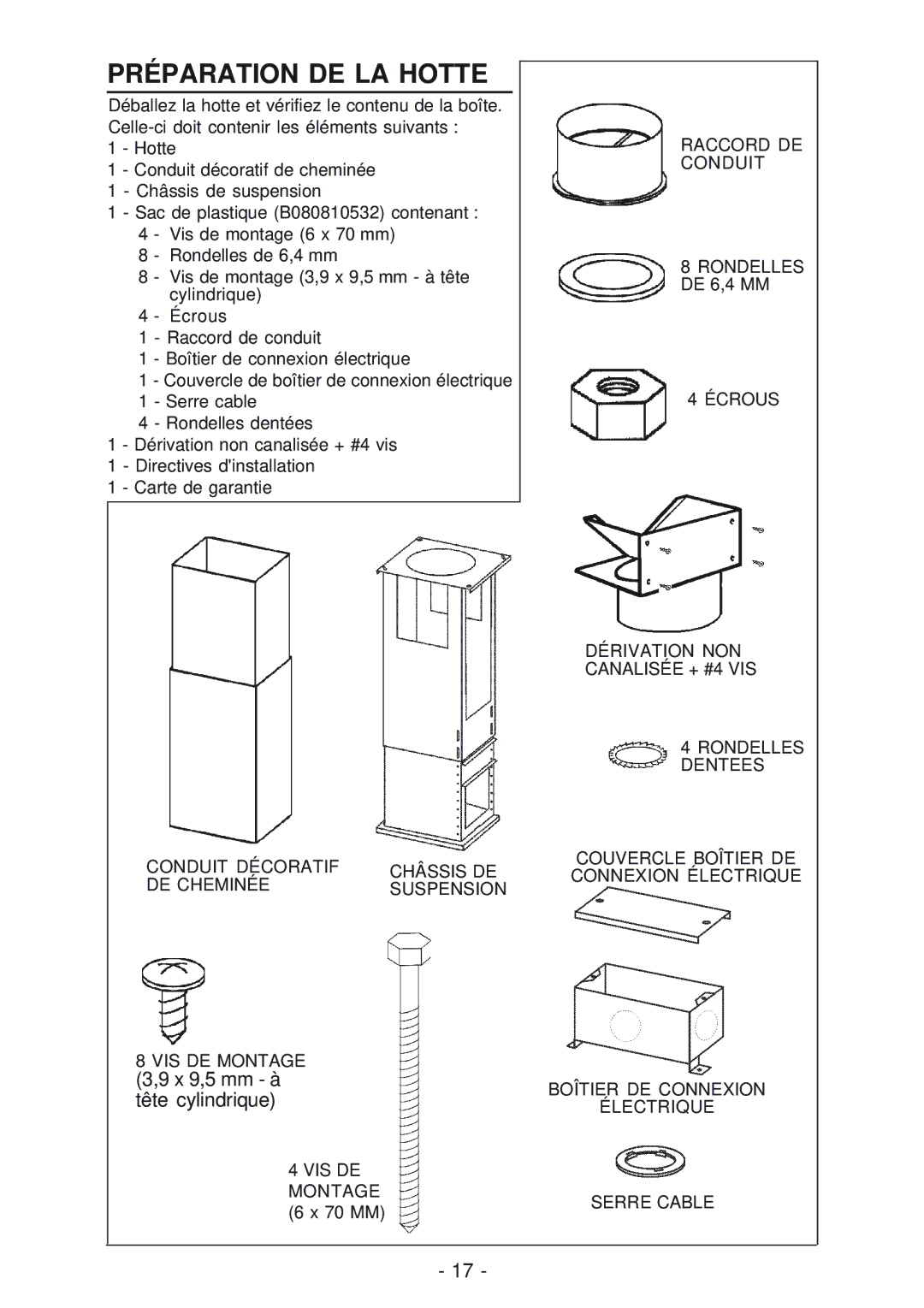 Best IS23 manual Préparation DE LA Hotte, X 9,5 mm à tête cylindrique 